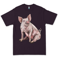 Plum american yorkshire pig Premium Tee - LillyAllenDesigns