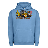 Pigment Pebble Blue Happy Easter Urban Hoodie - CowhideDigitalArt