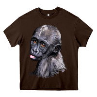 Chocolate Brown Baby Gorilla Head Heavy Core Tee - LillyAllenDesigns