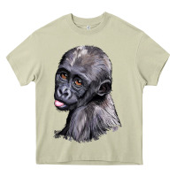 Mossy Baby Gorilla Head Heavy Core Tee - LillyAllenDesigns