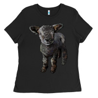 Black southdown baby sheep Ladies Tee - LillyAllenDesigns