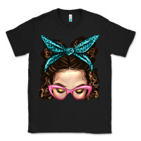 Black Messy Bun Mom With Leopard Bandana Classic Tee - BundleAndBundleShop