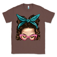 Chestnut Messy Bun Mom With Leopard Bandana Classic Tee - BundleAndBundleShop