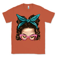 Copper Messy Bun Mom With Leopard Bandana Classic Tee - BundleAndBundleShop