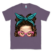 Lavender Messy Bun Mom With Leopard Bandana Classic Tee - BundleAndBundleShop