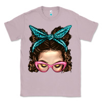 Lilac Messy Bun Mom With Leopard Bandana Classic Tee - BundleAndBundleShop