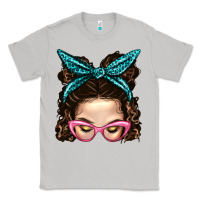 Moon Dust Messy Bun Mom With Leopard Bandana Classic Tee - BundleAndBundleShop