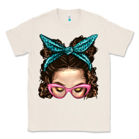 Natural Messy Bun Mom With Leopard Bandana Classic Tee - BundleAndBundleShop