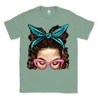 Sage Messy Bun Mom With Leopard Bandana Classic Tee - BundleAndBundleShop