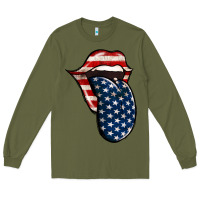 Army Green American Toungue for 4th of July Long Sleeve Tee - Bettercallsaul