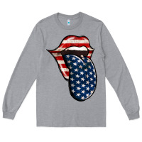 Heather Grey American Toungue for 4th of July Long Sleeve Tee - Bettercallsaul
