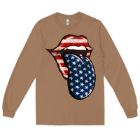 American Toungue For 4th Of July Long Sleeve Tee | Teevron