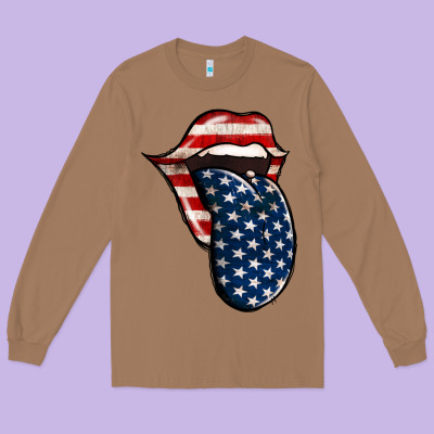 American Toungue For 4th Of July Long Sleeve Tee Designed By Bettercallsaul