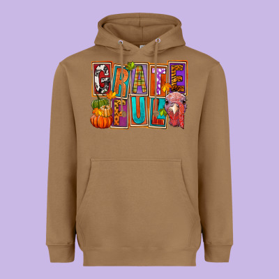 Grateful Thanksgiving Heavyweight Hoodie Designed By Fadigitalartstudio