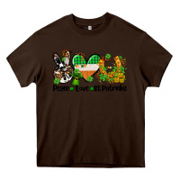 Chocolate Brown peace love st patricks Heavy Core Tee - AdoDesignShop