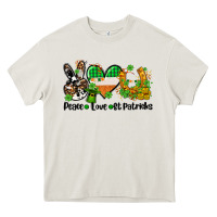 Cream peace love st patricks Heavy Core Tee - AdoDesignShop