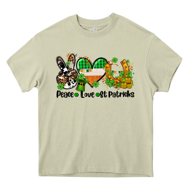 Peace Love St Patricks Heavy Core Tee by AdoDesignShop | Teevron