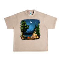 French Oak Night Glamping Camp With Wine Urban Heavy Tee - BundleAndBundleShop