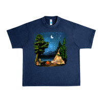 Navy Night Glamping Camp With Wine Urban Heavy Tee - BundleAndBundleShop