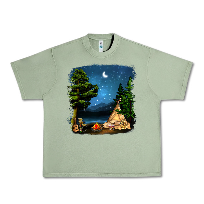 Night Glamping Camp With Wine Urban Heavy Tee by BundleAndBundleShop | Teevron