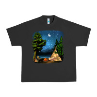 Pigment Black Night Glamping Camp With Wine Urban Heavy Tee - BundleAndBundleShop