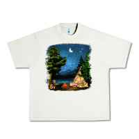 Pistachio Night Glamping Camp With Wine Urban Heavy Tee - BundleAndBundleShop