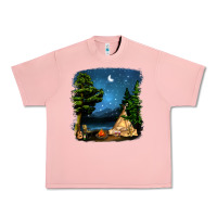 Salmon Night Glamping Camp With Wine Urban Heavy Tee - BundleAndBundleShop