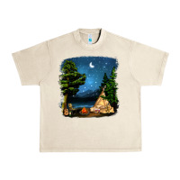Sandshell Night Glamping Camp With Wine Urban Heavy Tee - BundleAndBundleShop