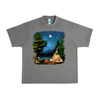 Tornado Night Glamping Camp With Wine Urban Heavy Tee - BundleAndBundleShop