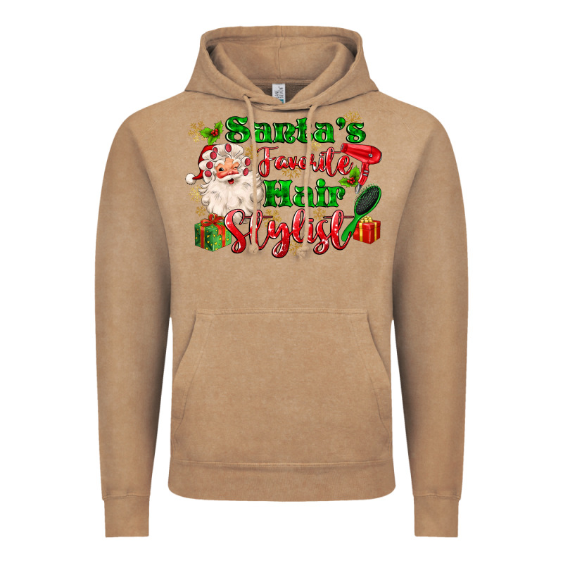 Santas Favorite Hair Stylist Vintage Hoodie by MaliasSmallBusiness | Teevron