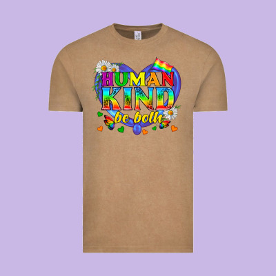 Lgbtq Pride Human Kind Be Both Vintage Tee Designed By Bundleandbundleshop