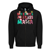 Black somebody jolly ass mama pink christmas Zipper Hoodie - CowGirlArtShop