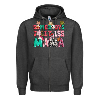 Charcoal Heather somebody jolly ass mama pink christmas Zipper Hoodie - CowGirlArtShop