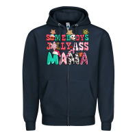 Navy somebody jolly ass mama pink christmas Zipper Hoodie - CowGirlArtShop