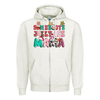 Oatmeal Heather somebody jolly ass mama pink christmas Zipper Hoodie - CowGirlArtShop