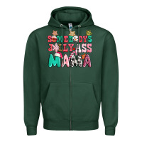 Sports Green somebody jolly ass mama pink christmas Zipper Hoodie - CowGirlArtShop