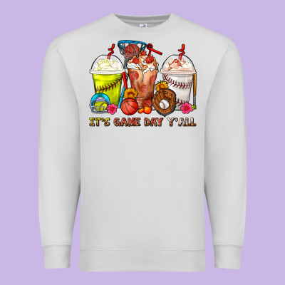 It's Game Day Y'all Softball,baseball,basketball C Premium Sweatshirt Designed By Fadigitalartstudio