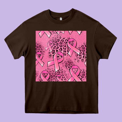 Breast Cancer Seamless Pattern Heavy Core Tee Designed By Jasminsmagicworld