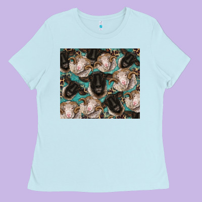 Suffolk Ewe And Merino Ram Sheeps Ladies Tee Designed By Barkaloodesign