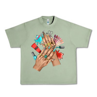 Oil Green Western Nail Art With Nail Material Bbs Urban Heavy Tee - BundleAndBundleShop