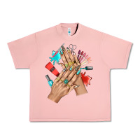 Salmon Western Nail Art With Nail Material Bbs Urban Heavy Tee - BundleAndBundleShop