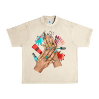 Sandshell Western Nail Art With Nail Material Bbs Urban Heavy Tee - BundleAndBundleShop