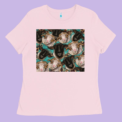 Suffolk Ewe And Merino Ram Sheeps Ladies Tee Designed By Barkaloodesign