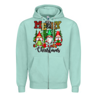 Seafoam merry christmas gnomes Zipper Hoodie - CowGirlArtShop