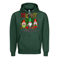Sports Green merry christmas gnomes Zipper Hoodie - CowGirlArtShop
