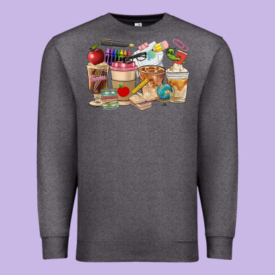 Teacher Coffee Cups Premium Sweatshirt Designed By Fadigitalartstudio