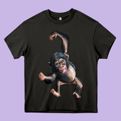 Baby Chimpanzee Heavy Core Tee Designed By Lillyallendesigns