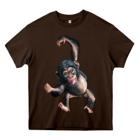 Chocolate Brown baby chimpanzee Heavy Core Tee - LillyAllenDesigns
