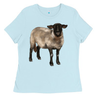 Baby Blue suffolk ewe Ladies Tee - BarkalooDesign