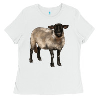 White suffolk ewe Ladies Tee - BarkalooDesign
